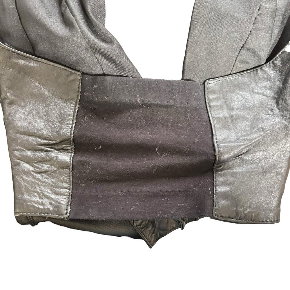 Wilson Leather Black Halter Vest Biker Crop Vintage 90s Small - Picture 4 of 6